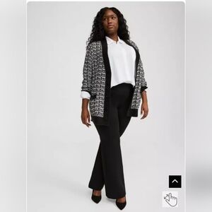 Torrid Black and White Knit Cardigan